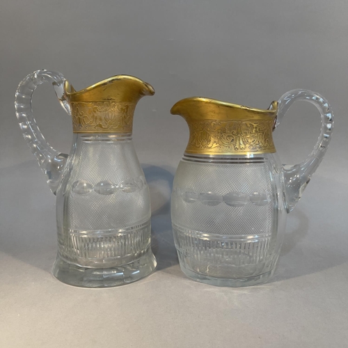 47 - Two Moser crystal 'Splendid Gold' water jugs early to mid 20th century, one with indistinct inscript... 