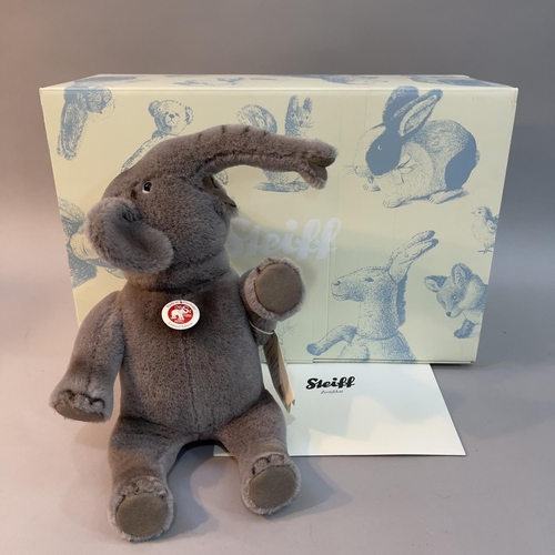 125 - A Steiff mohair plush figure of ‘Nelly Elephant’, number 429 of 500, 28cm high, boxed with certifica... 