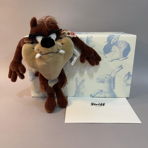 132 - A Steiff mohair plush figure of Warner Bros Cartoon’s ‘Tasmanian Devil’, number 423 of 2000, 25cm hi... 