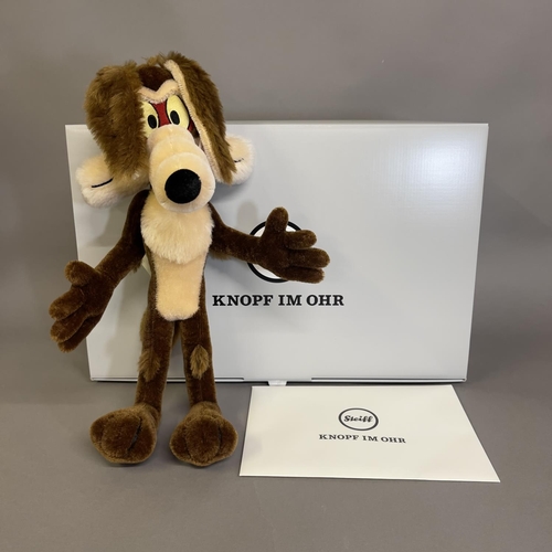 138 - A Steiff mohair plush figure of Warner Bros Cartoon’s ‘Wile E. Coyote’, number 6 of 1500, 36cm high,... 