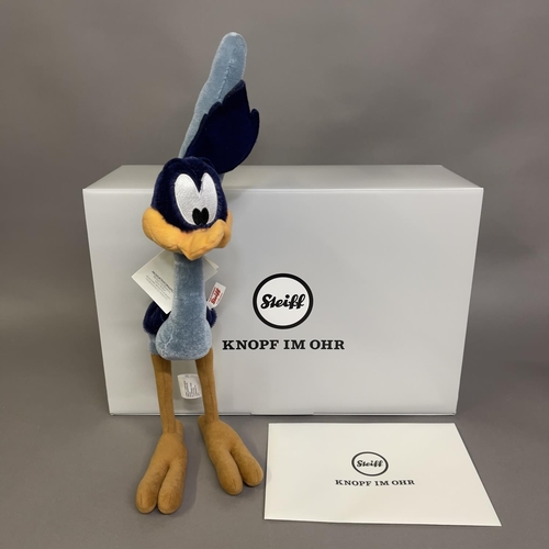 140 - A Steiff mohair plush figure of Warner Bros Cartoon’s ‘Road Runner’, number 373 of 1500, 34cm high, ... 