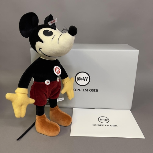 146 - A Steiff velvet plush figure of Disney’s 1932 cartoon character ‘Mickey Mouse’, number 769 of 2000, ... 