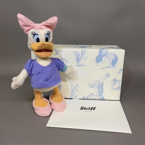 149 - A Steiff mohair plush figure Disney’s cartoon character ‘Daisy Duck’, number 700 of 2000, 25cm high,... 