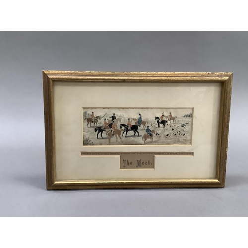 26 - A Stevengraph 'The Meet', 16cm x 24cm overall with frame