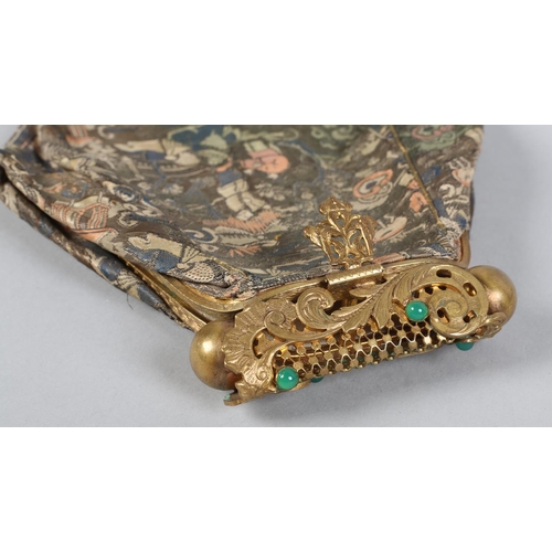 235 - Two early 20th century lamé evening bags, the first with elaborate metal frame inset with stones, ch... 