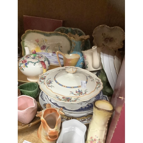 111 - A collection of ceramics comprising moulded plates, Royal Grafton boxed plates, an Ironstone teapot,... 