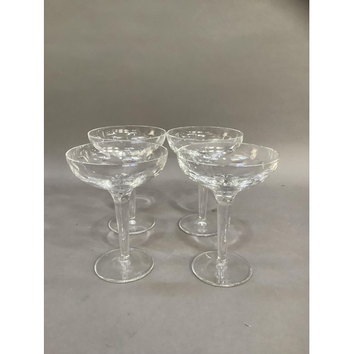 91 - A set of four Rocha for Waterford Champagne coups, 16cm (small chip to one rim)