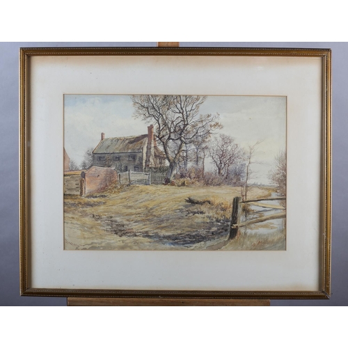 454 - STEPHEN JOHN BATCHELDER (1849-1932), Farmhouse on the Fens and North Needham Ferry, a pair, watercol... 