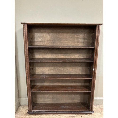 447 - A set of oak bookshelves, 121cm wide x 159cm high