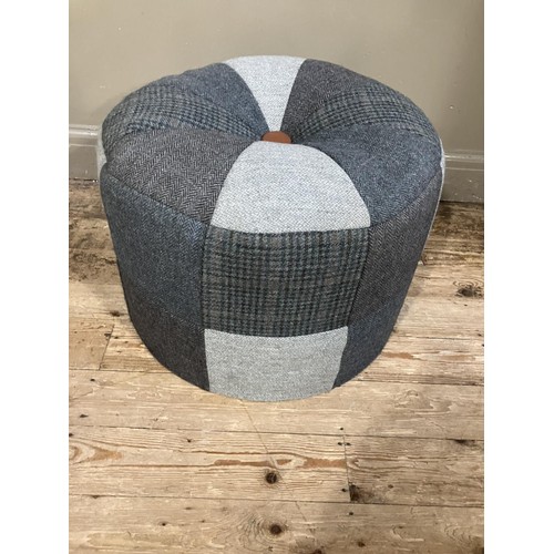 478 - A Harris tweed upholstered pouffe, 60cm x 40cm