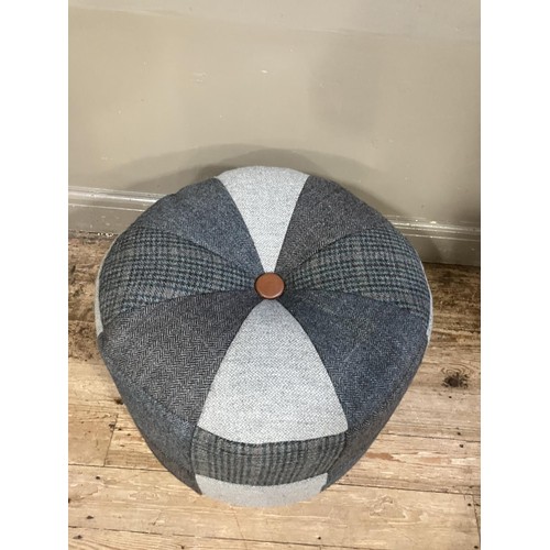 478 - A Harris tweed upholstered pouffe, 60cm x 40cm