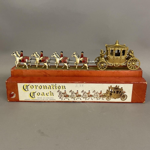 98 - A Lesney Products Coronation Coach, boxed, with Queen Elizabeth figure and all chains to carriage an... 