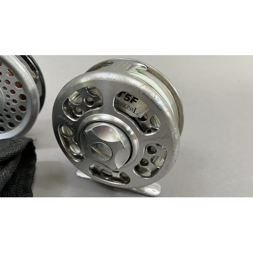 258 - Four fly fishing reels to include, two Magnum 200D, one Romfly with extra reel, one Pflueger