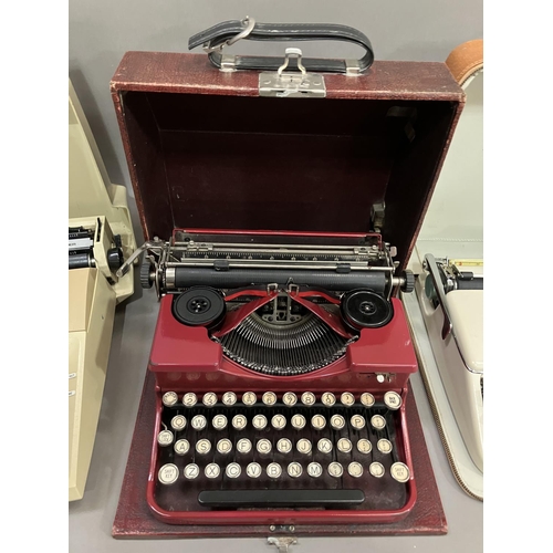 52 - An Olympia Splendid 66 portable typewriter, a Royal portable typewriter and a Smith-Corona Courier p... 