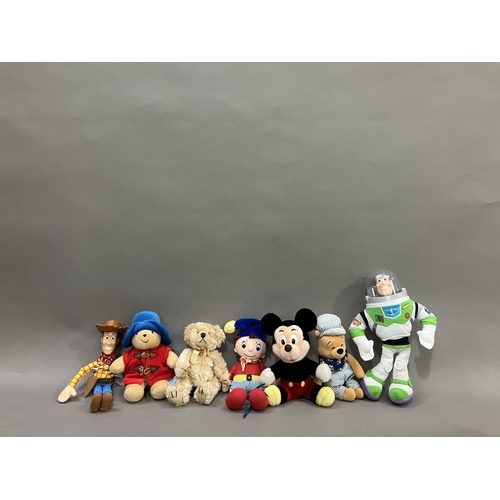 155 - A collection of plush toys from Star Bean, Russ Berrie and others, including Disney’s Toy Story ‘Woo... 