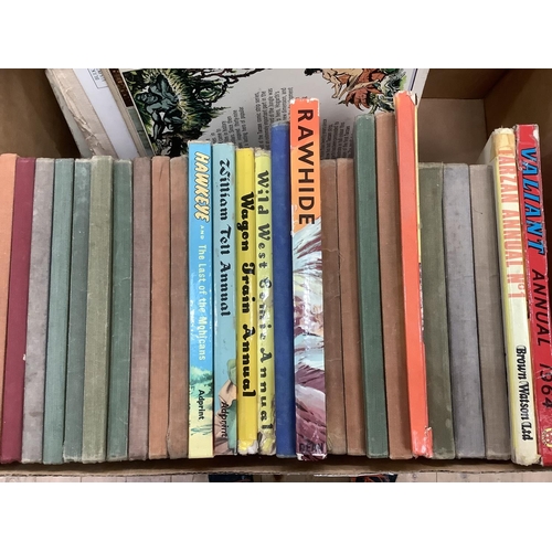 240 - A selection of wild west annuals, including Kit Carson, Wagon Train, Rawhide, Buck Jones and others