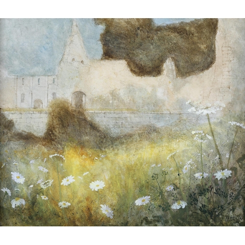 53 - ARR John Lacoux (1930-2008), Ruins and wild flowers, oil on canvas, signed to lower right, 50cm x 60... 