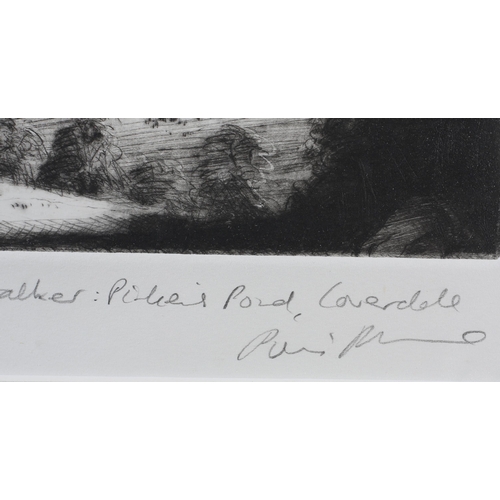 112 - ARR Piers Browne (b1942/49), Lovers and Walker: Pinker's Pond, Coverdale, black and white etching, n... 