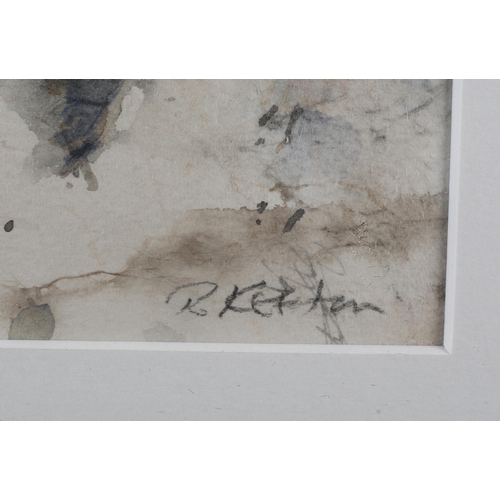 102 - ARR Richard Keeton 20th/21st century, Cliff Face Study II, watercolour, signed to lower right, title... 