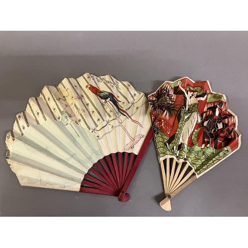 103 - Advertising fans: The Savoy Hotel, printed by Maquet, a good paper fan with double leaf, sticks dyed... 