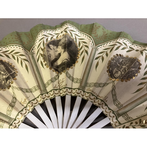 104 - Advertising fans: The Savoy Hotel, London, paper fan in fontange form with wood monture painted in s... 