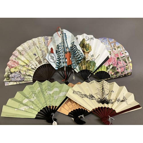 105 - Commemorative fans: seven fans produced by the Fan Museum Trust, consisting of a fan to celebrate th... 