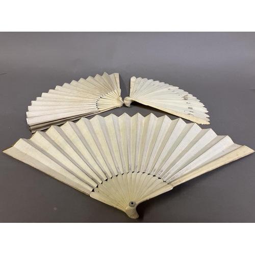 11 - Early 19th century fans: a very classical bone fan in the Grand Tour style, c 1830’s, the double pap... 