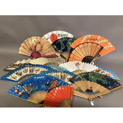 110 - Airline and Travel destination fans: consisting of 7 for B.O.A. C, with 3 different designs; togethe... 