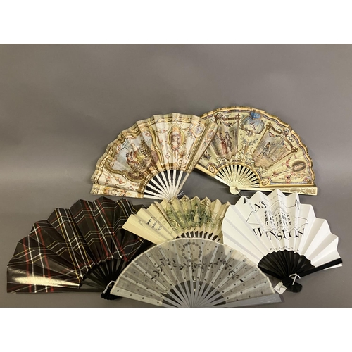 112 - Advertising fans: a printed paper example for the Hotel Dieudonné, London, with inked signature and ... 