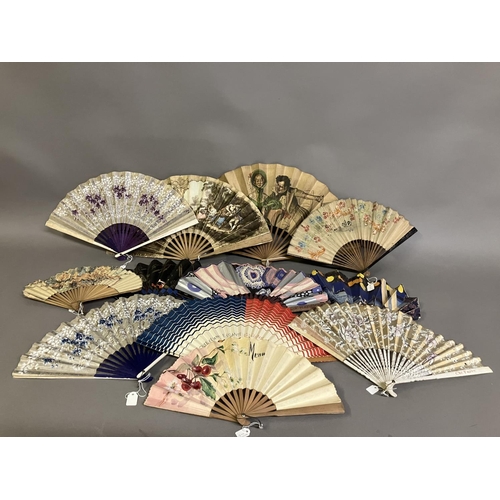 113 - Advertising fans: twelve assorted fans, the first in ballon form advertising Kettner’s Hotel, with A... 