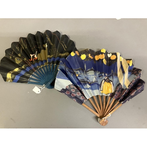 113 - Advertising fans: twelve assorted fans, the first in ballon form advertising Kettner’s Hotel, with A... 