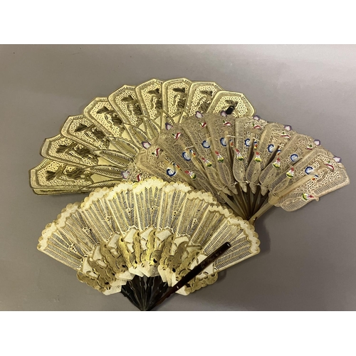 115 - Airline fans; a selection of advertising fans, the first for Cathy Pacific Airways, together with th... 