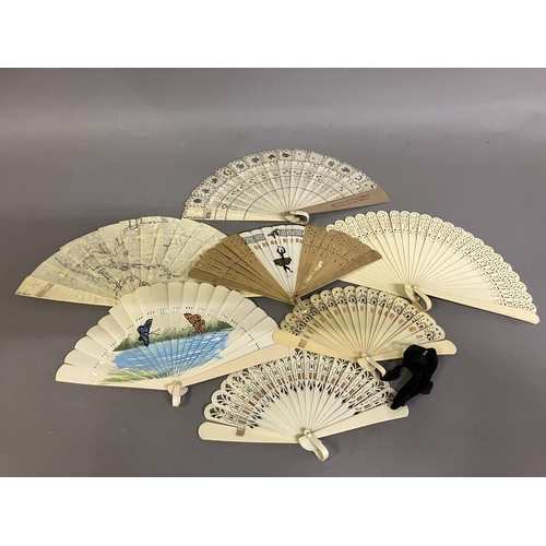 30 - A selection of small brisé fans:  a brisé fan advertising Victoria Luise, a shield on the lower guar... 