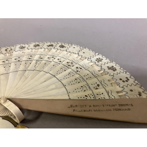 30 - A selection of small brisé fans:  a brisé fan advertising Victoria Luise, a shield on the lower guar... 