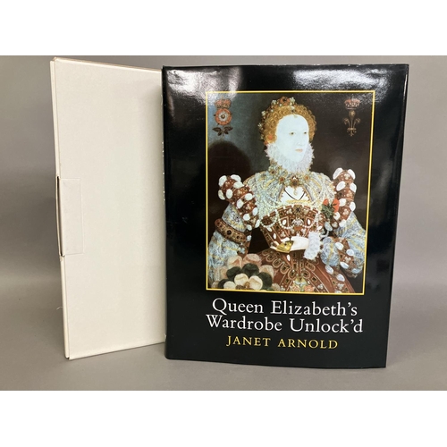 349 - Queen Elizabeth’s wardrobe unlock’d: A large hardback book with protective cardboard sleeve, contain... 