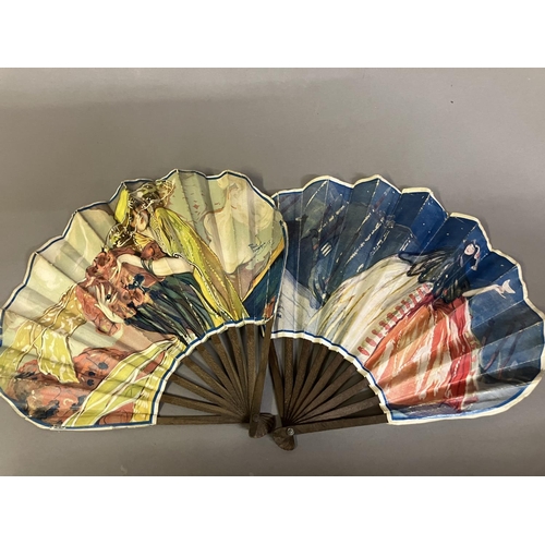 96 - Advertising fans: less common Galerie Lafayette paper fans, one for Galeries Lafayette Ltd on Regent... 