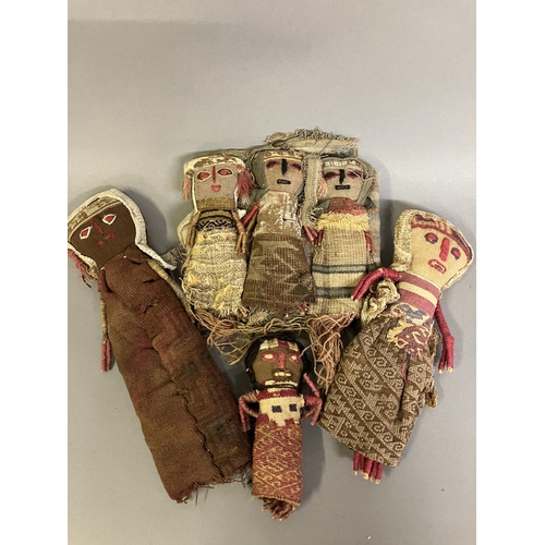 165 - Antique Chancay Peruvian Burial Dolls, coastal central Peru, six in all, being what appears to be tw... 