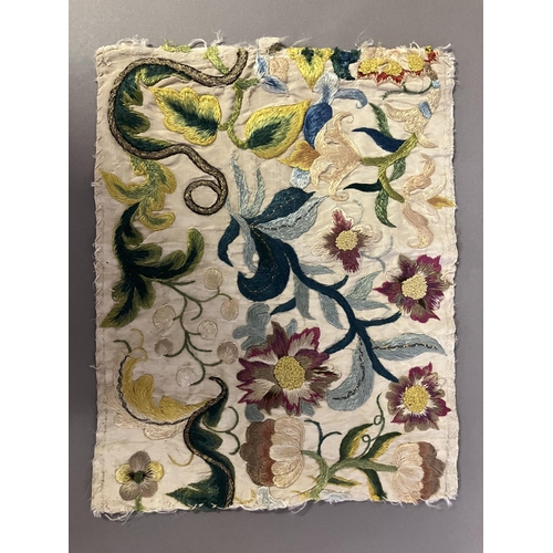 206 - 18th and 19th century needlework samplers and embroideries: the first, a European stitch sampler sho... 