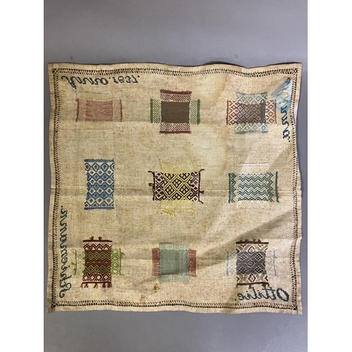 210 - A Fine Antique Darning sampler, Dutch or German, worked on linen with silk threads, dated 1837, feat... 