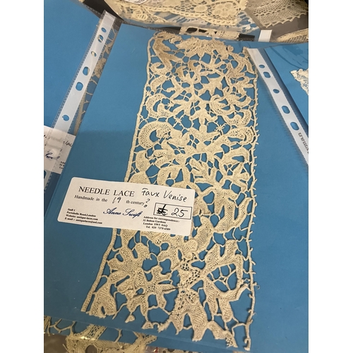 273 - Antique Lace: A quantity of lace examples mostly purchased from the lace specialist Anne Swift who s... 