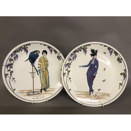 354 - Villeroy and Boch: Fashion plates (porcelain) printed with fashion designs from 1900, the first No 2... 