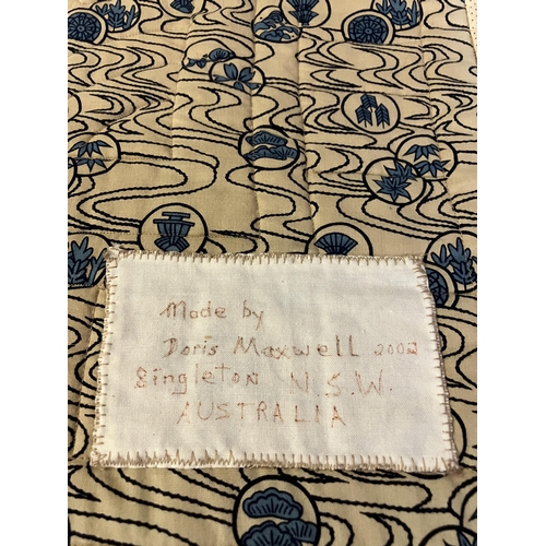 42 - Original fan-designed machine-stitched coverlet by Doris Maxwell, mother of former Fan Circle Intern... 