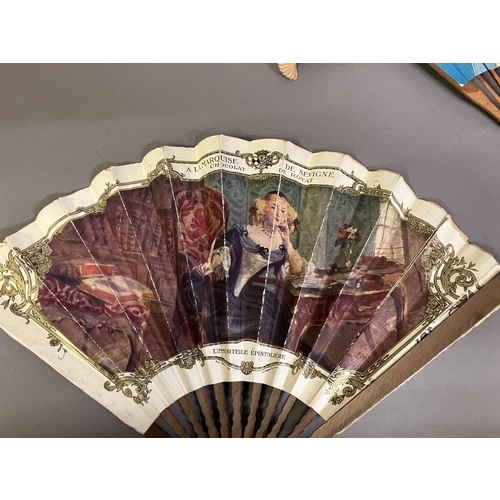 114 - Advertising fans: a French paper fan in fontange form on wood monture for the Samaritaine de Luxe, 2... 