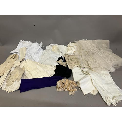 271 - An assortment of antique items; a  sleeveless blouse with embroidered collar, and matching detachabl... 