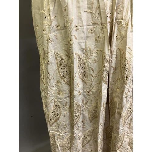 309 - An embroidered  Victorian cotton gown currently in partly deconstructed state, the skirt lacking the... 