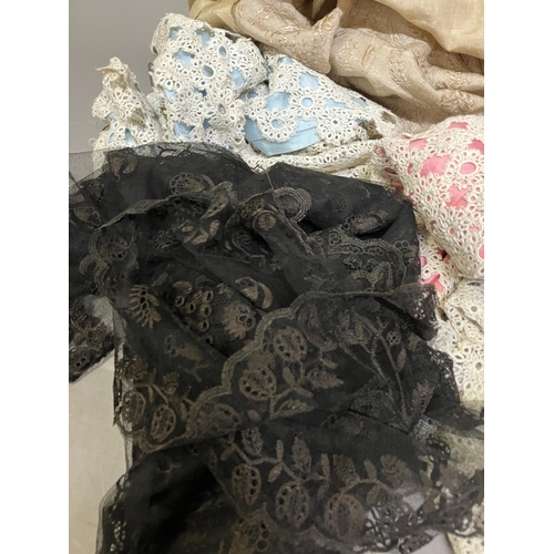 309 - An embroidered  Victorian cotton gown currently in partly deconstructed state, the skirt lacking the... 