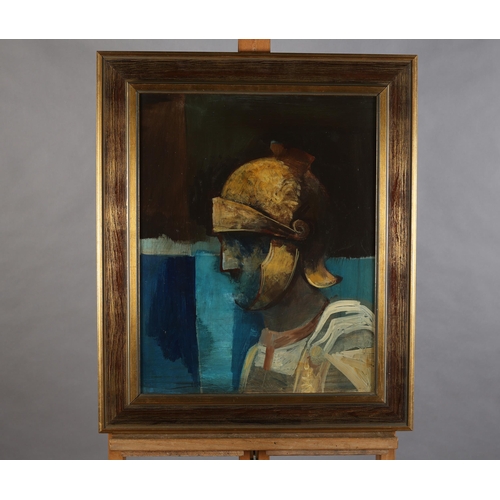 14 - ARR Harold Wood (1918-2014), Head of Roman Soldier, head and shoulders portrait, in profile, oil on ... 