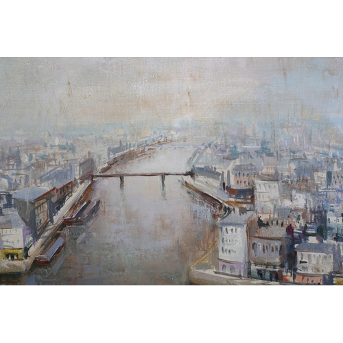 62 - ARR Lucien Delarue French (1925-2011) ARR, View over the Seine, Paris, oil on canvas, signed to lowe... 