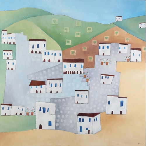 20 - ARR Katty McMurray (b 1970), Seven Pots Skiathos, oil on canvas, signed to lower right, titled, sign... 