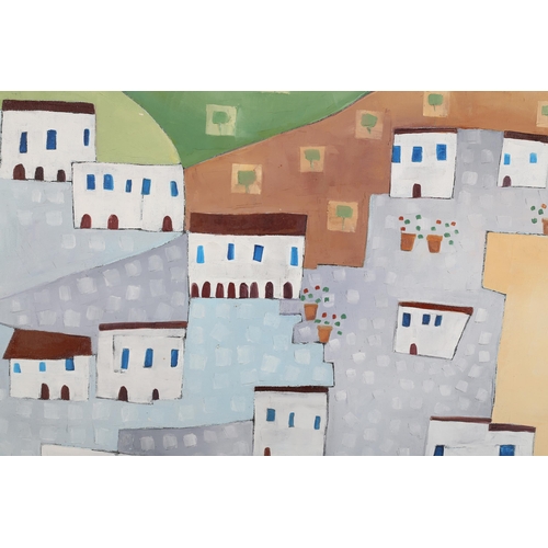 20 - ARR Katty McMurray (b 1970), Seven Pots Skiathos, oil on canvas, signed to lower right, titled, sign... 